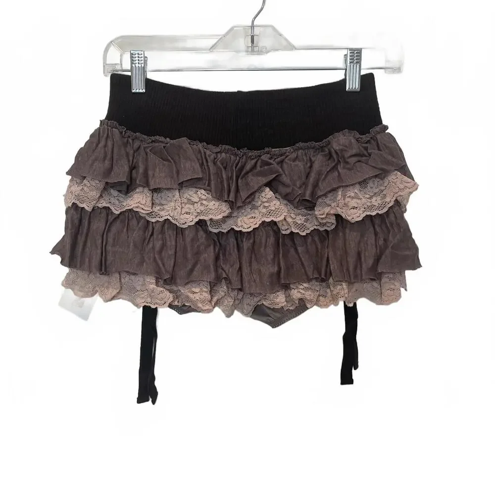 Zemeta - BabyRagDoll Tutu Skirt - XS Brown with Lace - Picture 3 of 3
